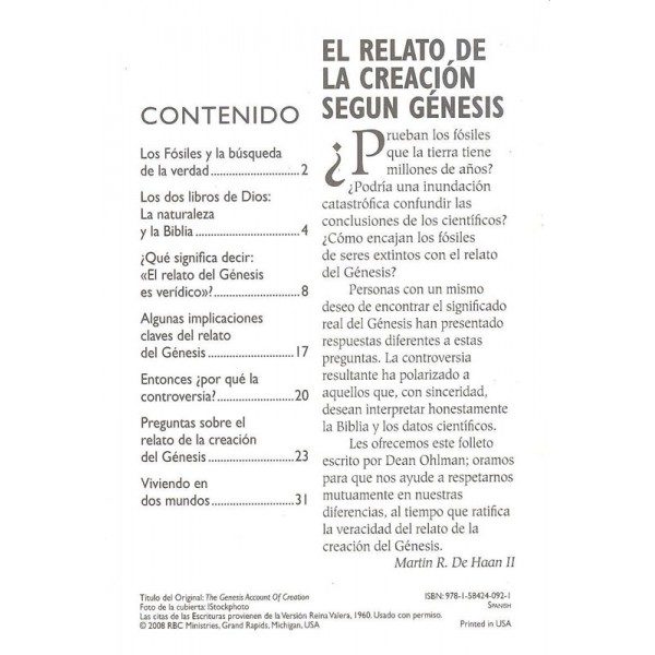 Relato de la Creacion Segun Genesis, el