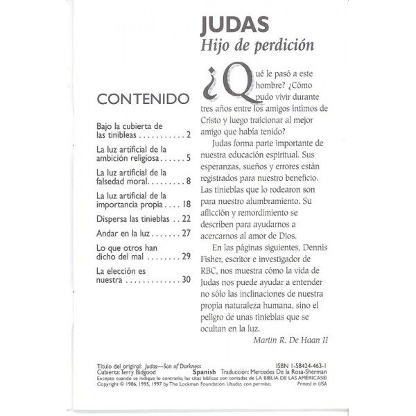 Judas Hijo de Perdicion