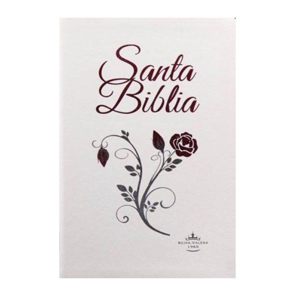 Biblia mediana letra grande RVR60 - Blanca - Canto floreado – Índice