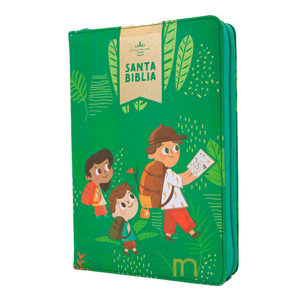 Biblia interactiva para niños RVR60 - Verde - Cierre - Image 2