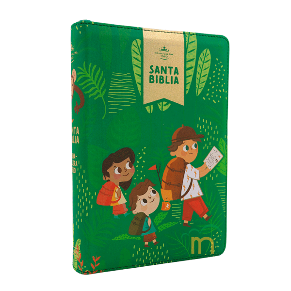 Biblia interactiva para niños RVR60 - Verde - Cierre - Image 3